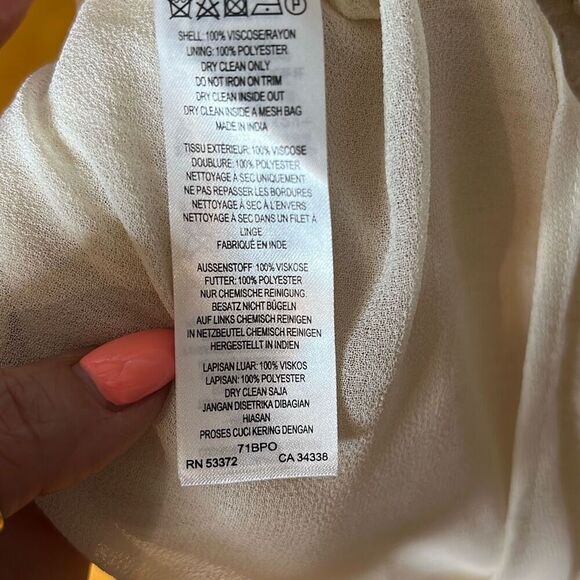 French Connection Sequin Midi Dress Cream Sleeveless V-Neck Size 0 (028) - Picture 12 of 16